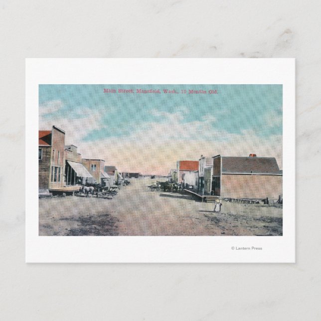 Cartão Postal Vista do Main StreetMansfield, WA (Frente)