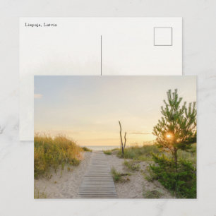 Cartão Postal Vista do mar Báltico em Liepaja, Letônia