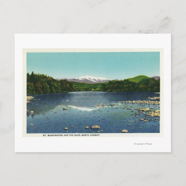 Cartão Postal Vista do Monte Washington e do Saco (Frente)