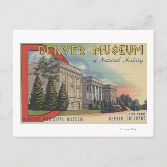 Cartão Postal Vista do Museu de História Natural de Denver (Frente)