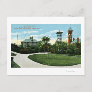 Cartão Postal Vista do North Park da Escola Brownell, Incêndio