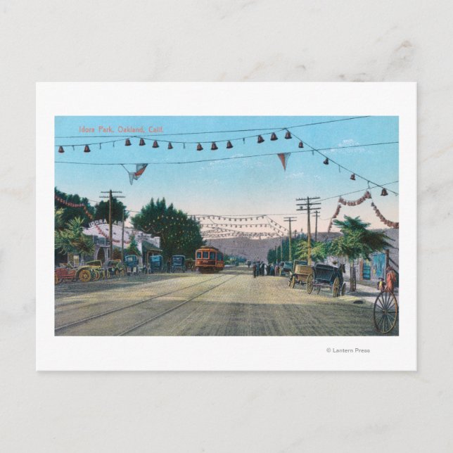 Cartão Postal Vista do Parque Idora de StreetOakland, CA (Frente)