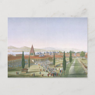 Cartão Postal Vista do pátio interior do Seraglio, Topka