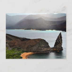 Cartão Postal Vista do Pico de Bartolomeu nas Ilhas Galápagos