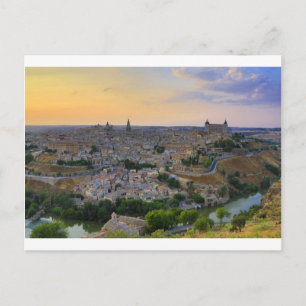 Cartão Postal Vista do pôr do sol de Toledo Espanha