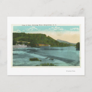 Cartão Postal Vista do rio Chenango e represa