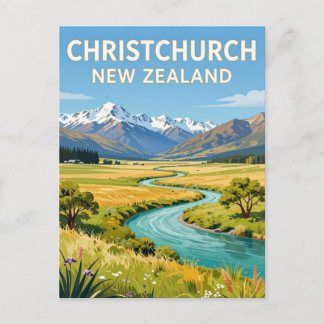 Cartão Postal Vista dos Alpes do Sul de Christchurch Nova Zelând