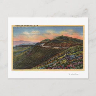 Cartão Postal Vista dos picos gêmeos e da autoestrada