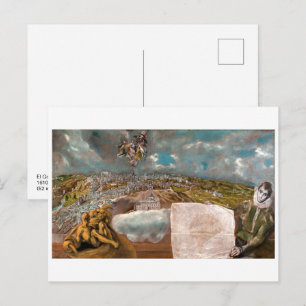 Cartão Postal Vista e Planta de Toledo El Greco
