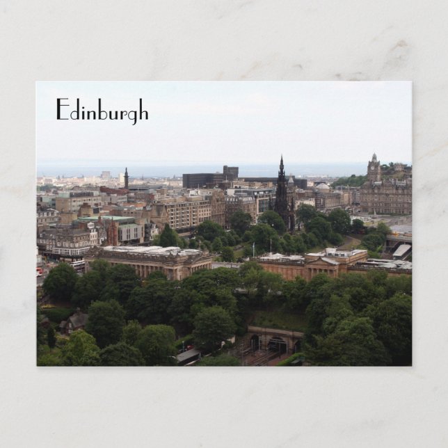 Cartão Postal vista edinburgh (Frente)
