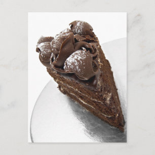 Cartão Postal Vista elevada de um pedaço de bolo de chocolate