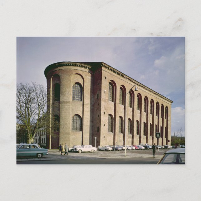 Cartão Postal Vista exterior da Aula Palatina, construída c.310 (Frente)