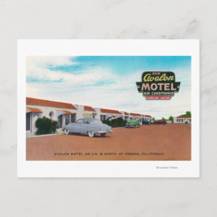 Cartão Postal Vista Exterior de Avalon MotelFresno, CA