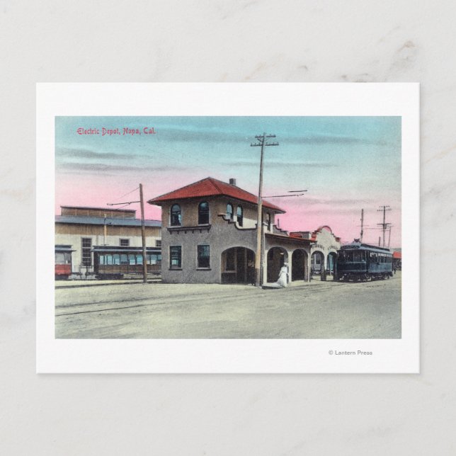Cartão Postal Vista exterior do depósito elétricoNapa, CA (Frente)