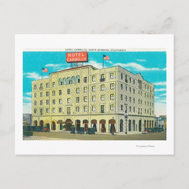 Cartão Postal Vista Exterior do Hotel Carrillo (Frente)
