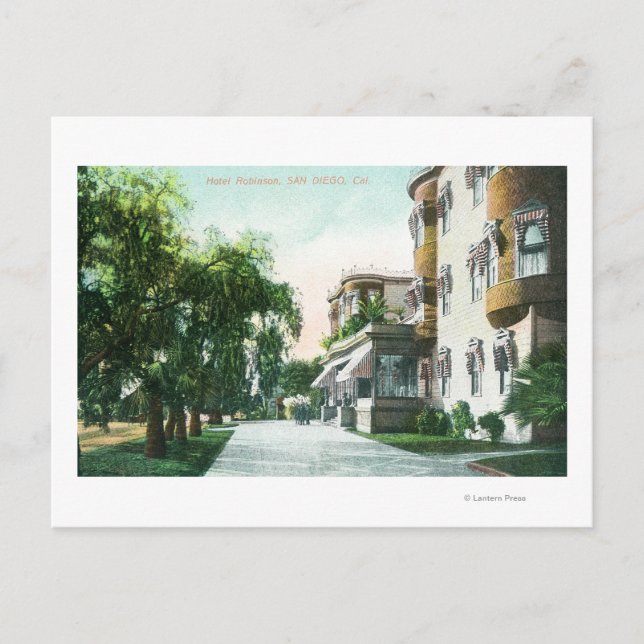 Cartão Postal Vista Exterior do Hotel Robinson (Frente)