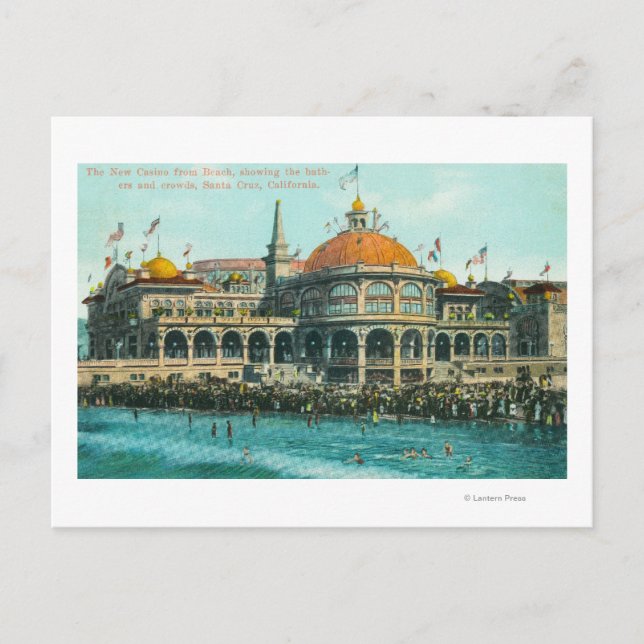 Cartão Postal Vista Exterior do Novo Casino da Praia (Frente)