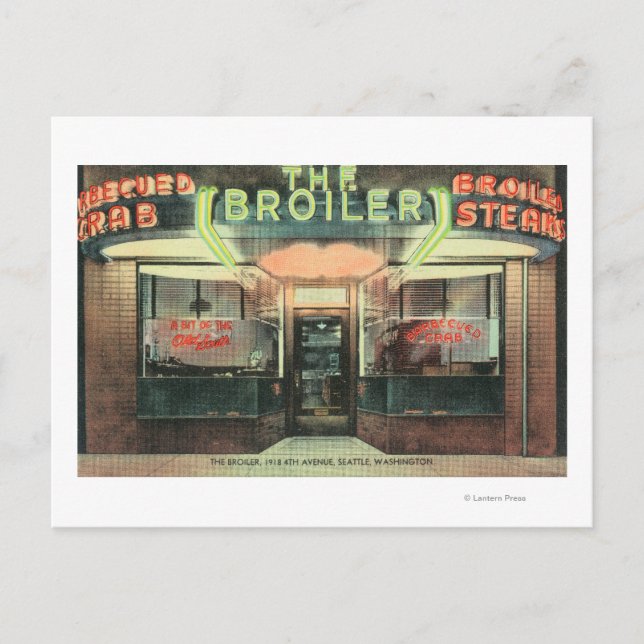 Cartão Postal Vista Exterior do Restaurante Broiler (Frente)