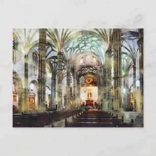 Cartão Postal vista interna da Catedral de Santa Ana Las Palmas