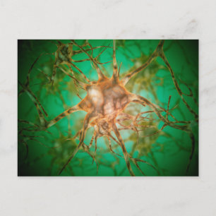 Cartão Postal Vista Microscópica De Várias Células Nervosas 1