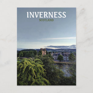 Cartão Postal Vista noturna de Inverness, Escócia, Reino Unido