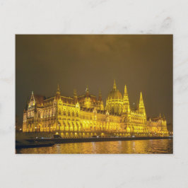 Cartão Postal Vista Noturna, Parlamento Húngaro, Budapeste Hungr