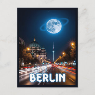 Cartão Postal Vista noturna surreal de berlim