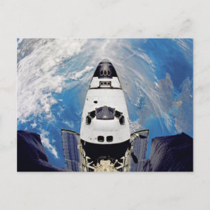 Cartão Postal Vista olho de peixe do Ônibus Espacial Atlantis em
