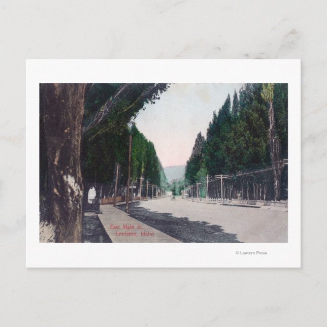 Cartão Postal Vista Oriental na Main StreetLewiston, ID (Frente)