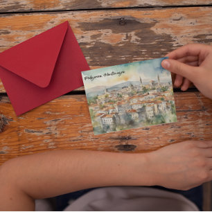 Cartão Postal Vista Panorama de Podgorica Montenegro