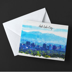Cartão Postal Vista Panorama de Salt Lake City Utah