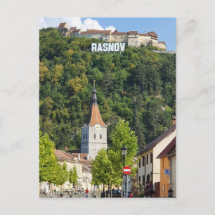 Cartão postal vista panorâmica de Rasnov