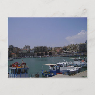 Cartão Postal Vista porto de Heraklion, Crete