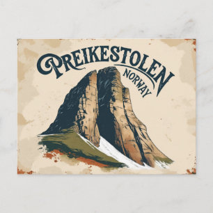Cartão Postal Vista Retro do Preikestolen