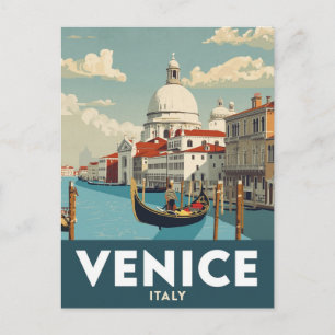 Cartão Postal Vista Romântica do Canal de Veneza