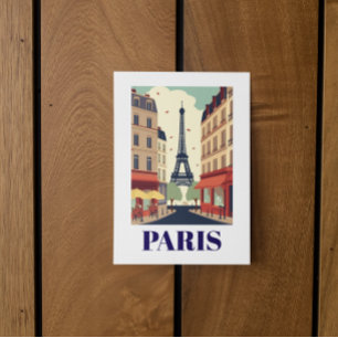 Cartão Postal Vista Vintage da Torre Eiffel de Paris Viagem