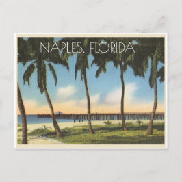 Cartão Postal Vista vintage de Naples, Flórida no golfo