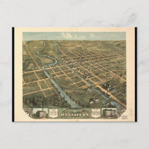 Cartão Postal Vista visual de Bird Massillon Stark County Ohio (