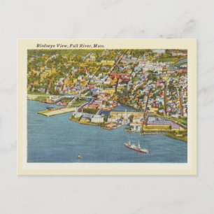 Cartão Postal Vista visual do Vintage de Fall River Massachusett