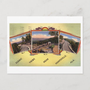 Cartão Postal Vistas Cênicas, Huntsville, Alabama Vintage
