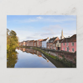 Cartão Postal Vistas da Catedral de Norwich e do rio Wensum