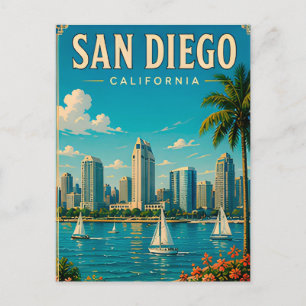 Cartão Postal 🌊 Vistas da Cidade Costeira de San Diego Califórn