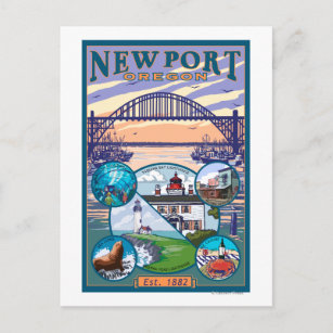 Cartão Postal Vistas da Cidade - Newport, Oregon