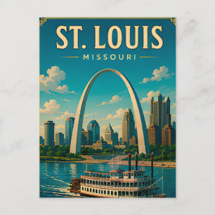 Cartão Postal 🌉 Vistas do Arco Gateway de St Louis Missouri