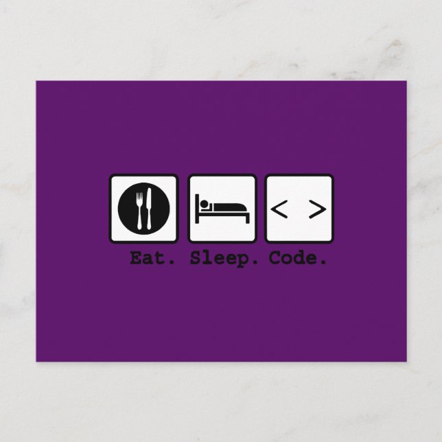 Cartão Postal visto de Nerd do código de repouso (Frente)