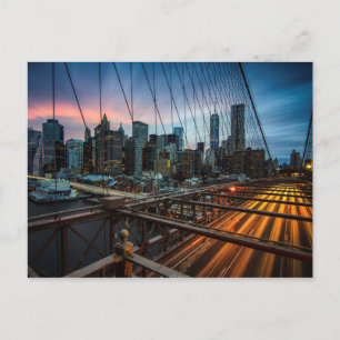 Cartão Postal Visualização da Cidade à Noite Nova Iorque, Nova