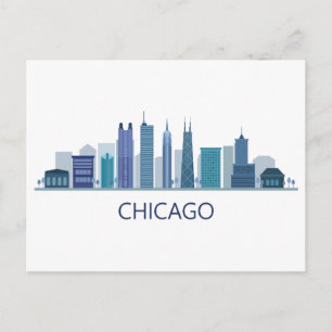 Cartão Postal Visualização da Cidade do Paisagem Chicago, Illi