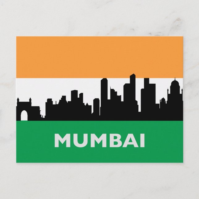 Cartão Postal Visualização da Cidade do Paisagem | Mumbai, Índia (Frente)