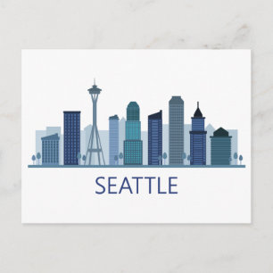 Cartão Postal Visualização da Cidade do Paisagem   Seattle, Wash