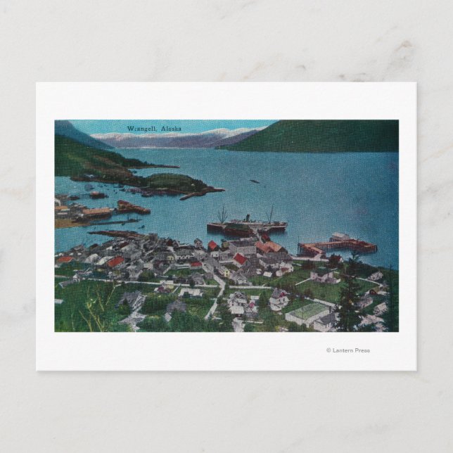 Cartão Postal Visualização de Cidade de Wrangell, AlaskaWrangell (Frente)